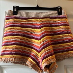 YLLW the label Striped Multicolor Knit Women's Shorts